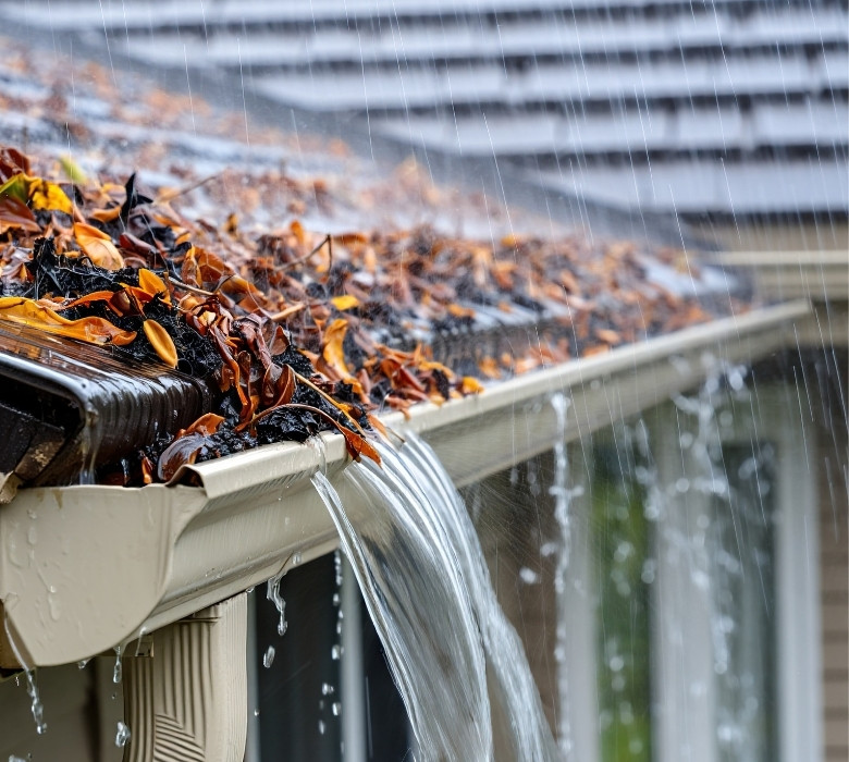 Dachrinnenreinigung Dachrinne ist verstopft
